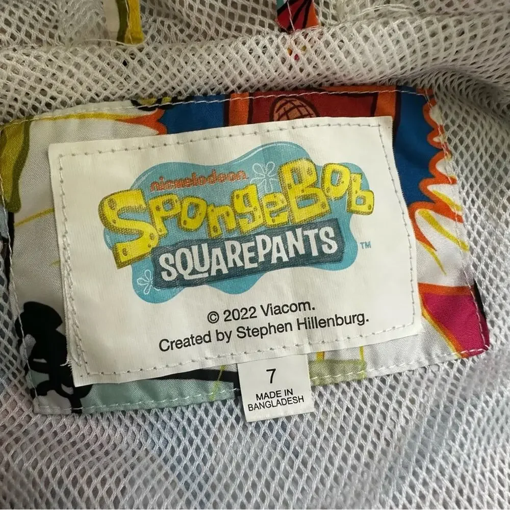 Member’s Only x Nickelodeon Kid’s SpongeBob Cartoon Windbreaker Jacket, Unisex 7